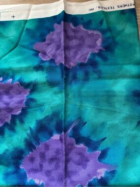 Green and Purple Tie Dye Print Fabric - Fat Quarter Quilting Cotton 💜💜💜